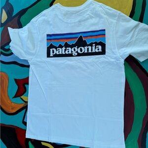Patagonia Classic Cotton White Tee Gorpcore Cabincore Comfy Unisex XS